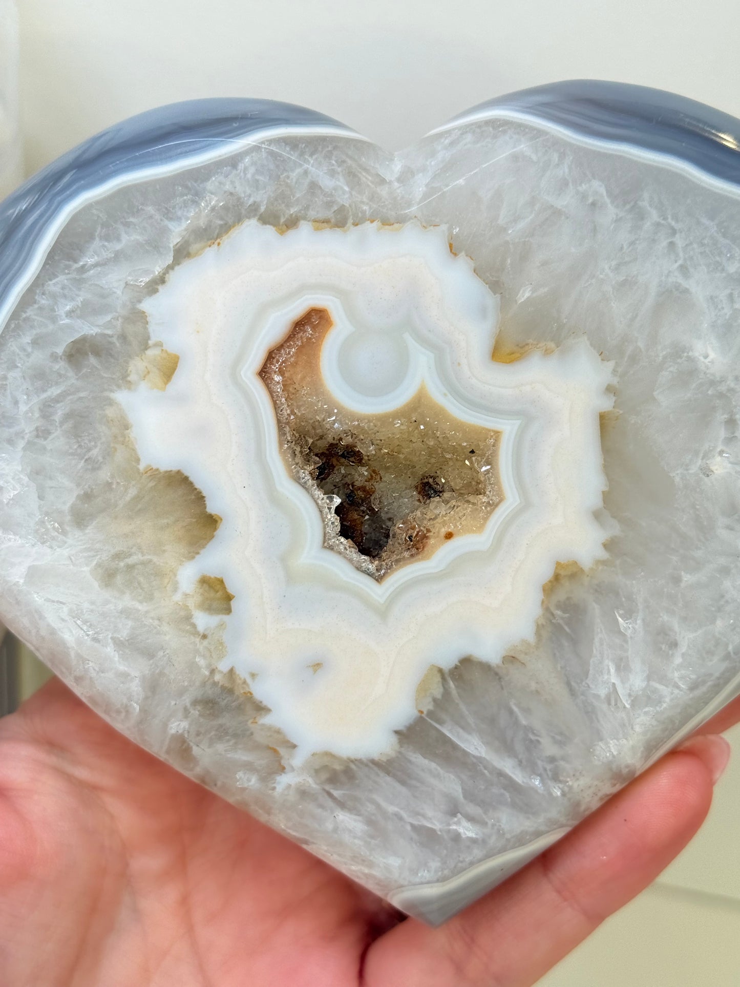 Brazilian Agate Heart On Stand