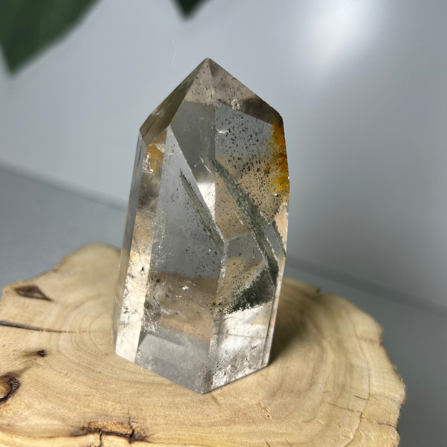 Garden Quartz Point With Golden Healer