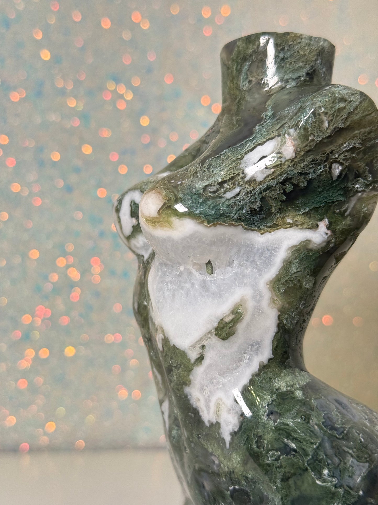 Large Moss Agate Lady Body