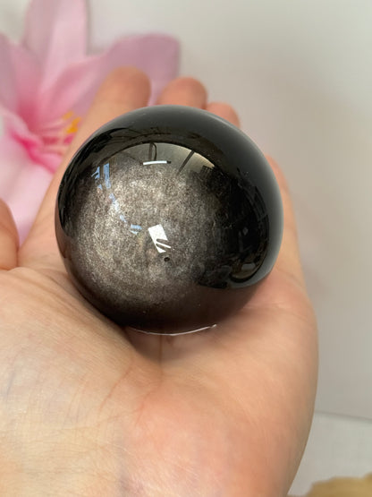 Silver Sheen Obsidian Sphere