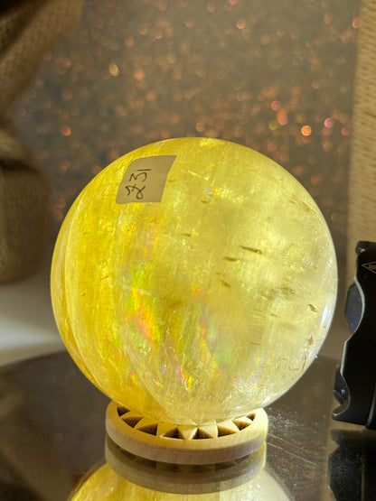 Honey Iceland Spar Sphere