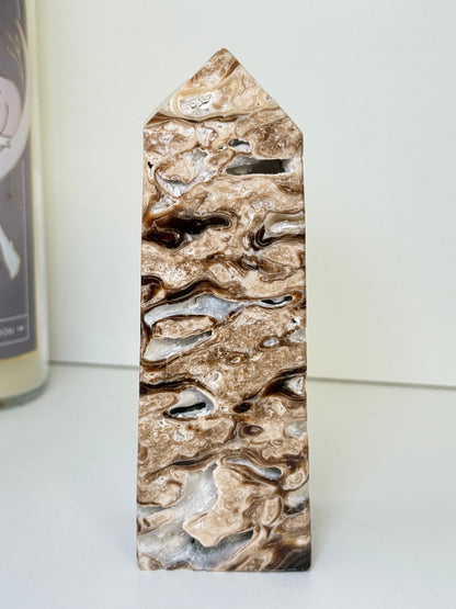Large Chocolate Calcite Tower