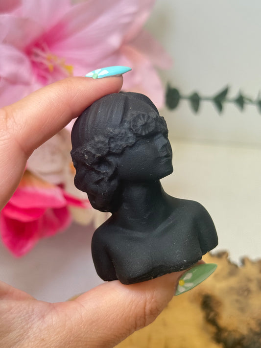 Matte Black Obsidian Lady Bust