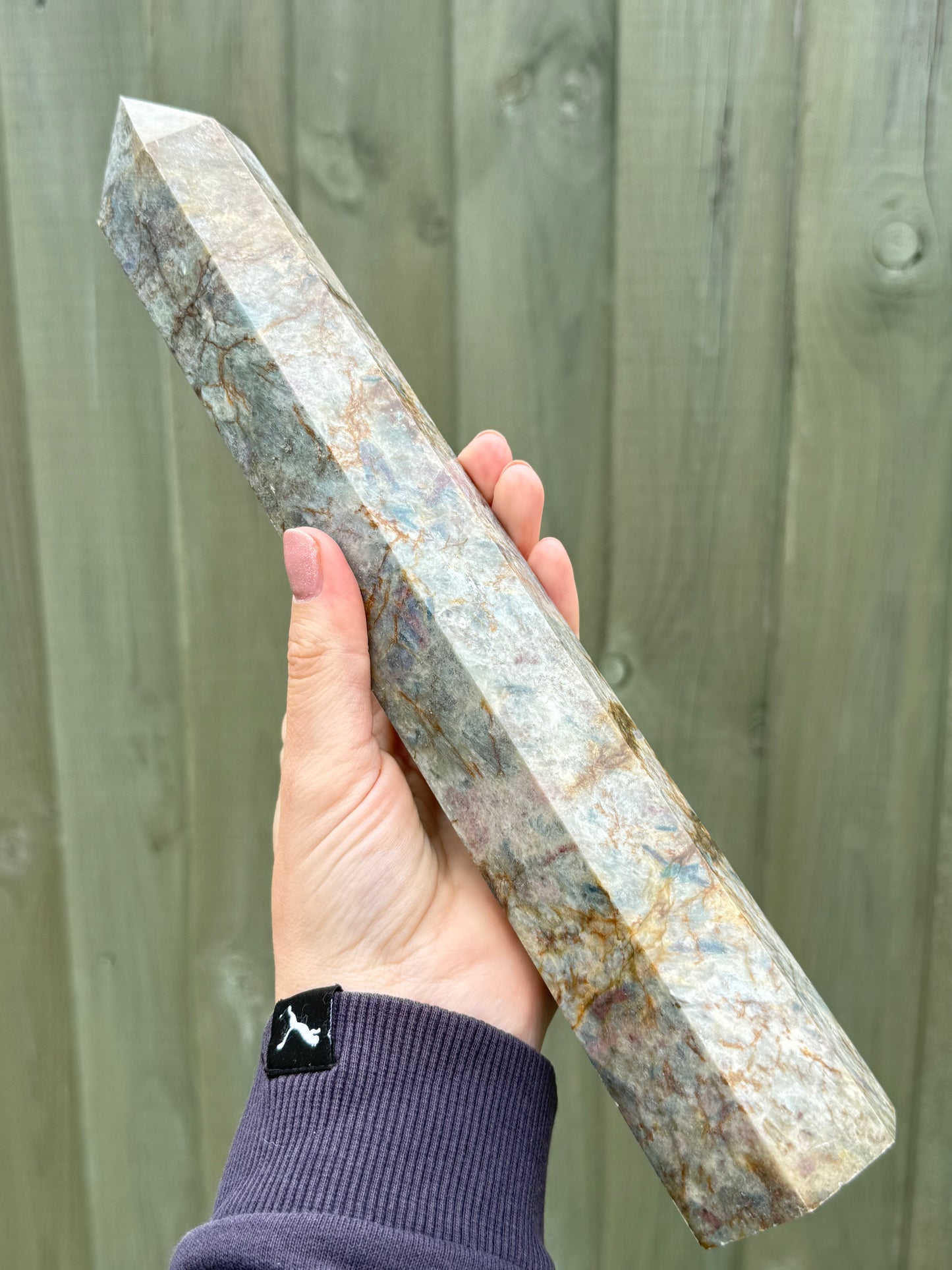 1.3kg Ruby In Kyanite / Iron Stained Quartz Point