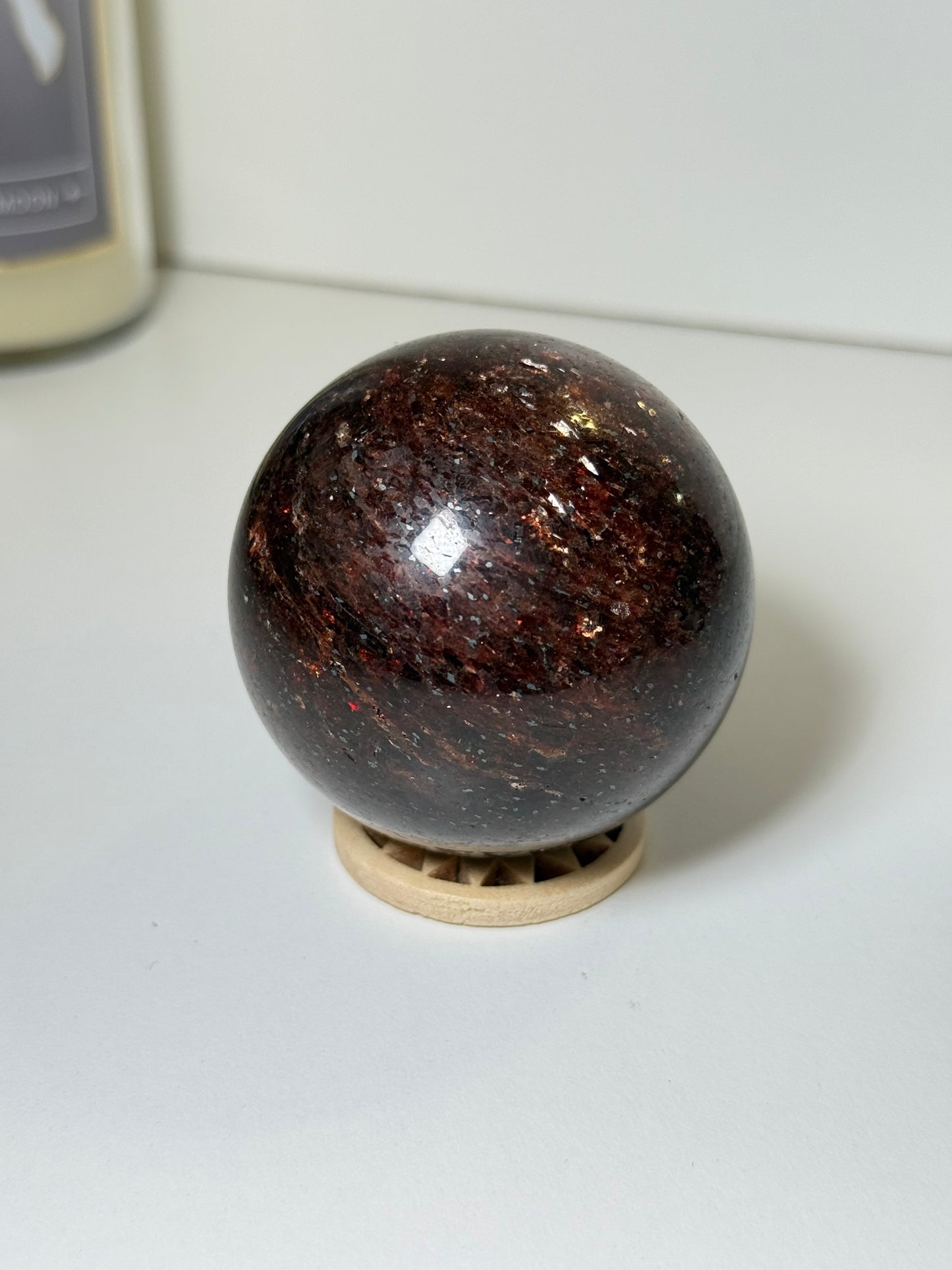 Mica In Garnet Sphere