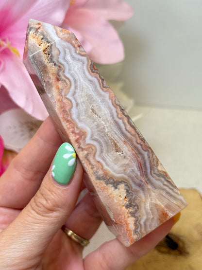 Pink Crazy Lace Agate Tower (Indonesia)