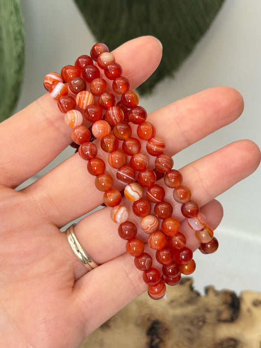 Carnelian 6mm Bead Bracelet