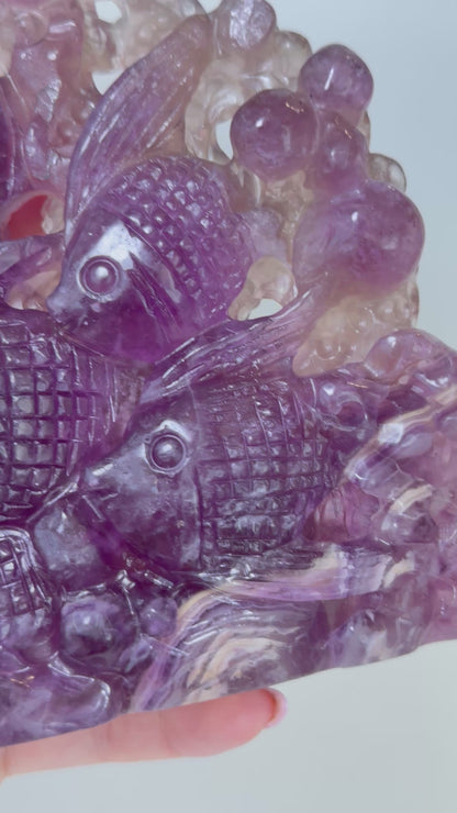 XL Fluorite Fish Carving