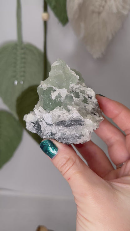 Fluorite Raw with Chalcedony & Calcite