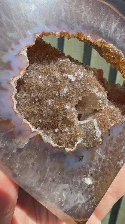 Brazilian Agate Diamond On Stand