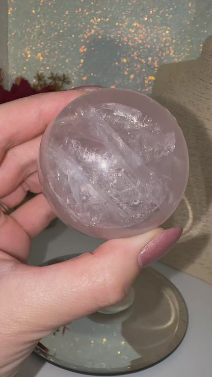 Star Light Rose Quartz Sphere (Asterism)