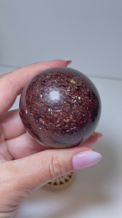 Mica In Garnet Sphere