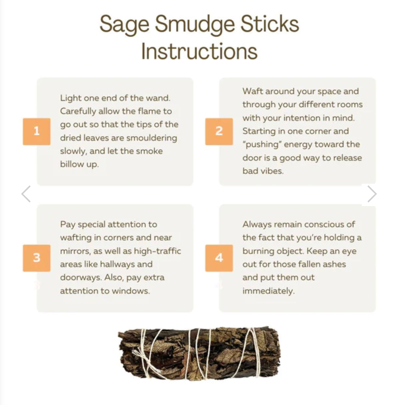 White Sage Smudge Stick 4”